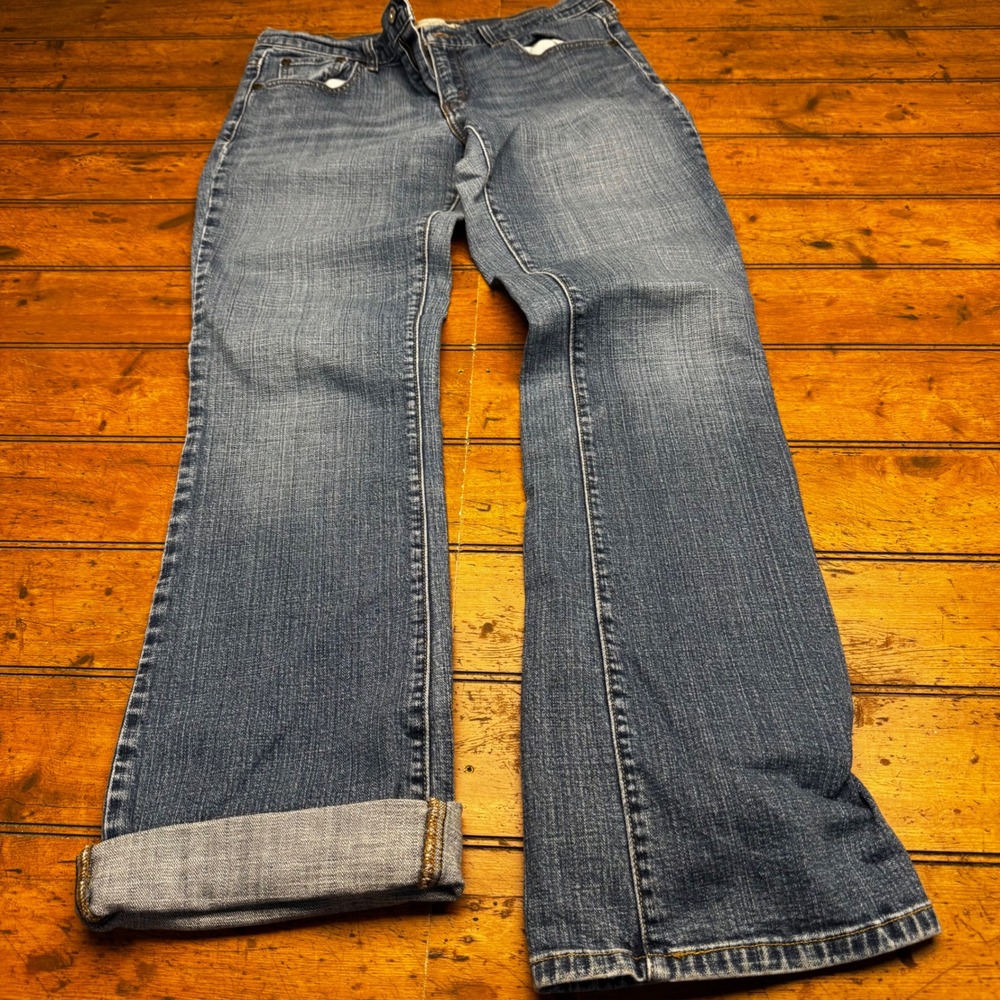 Levis 515 Bootcut Jeans Womens 10 Long Medium Wash Blue Denim Stretch 00515-0219